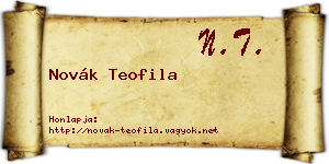 Novák Teofila névjegykártya